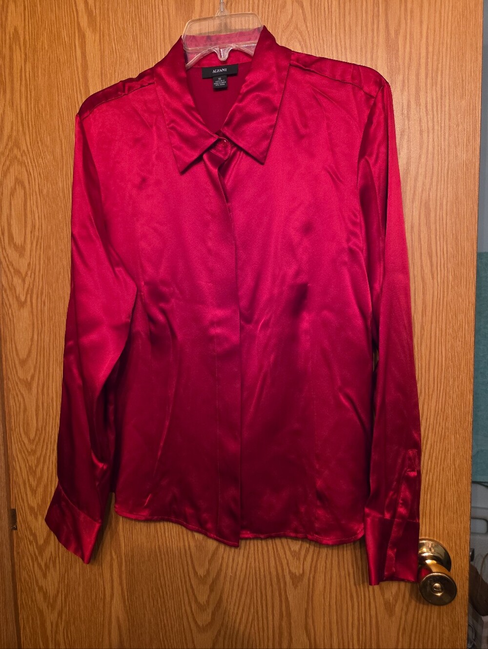 Alfani 100% silk button down shirt size 16